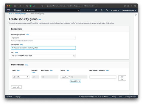 Image 1 - AWS security group that allows all traffic from anywhere