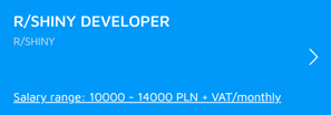 r shiny developer position and salary range at Appsilon