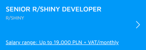 Senior R Shiny developer position and salary range at Appsilon