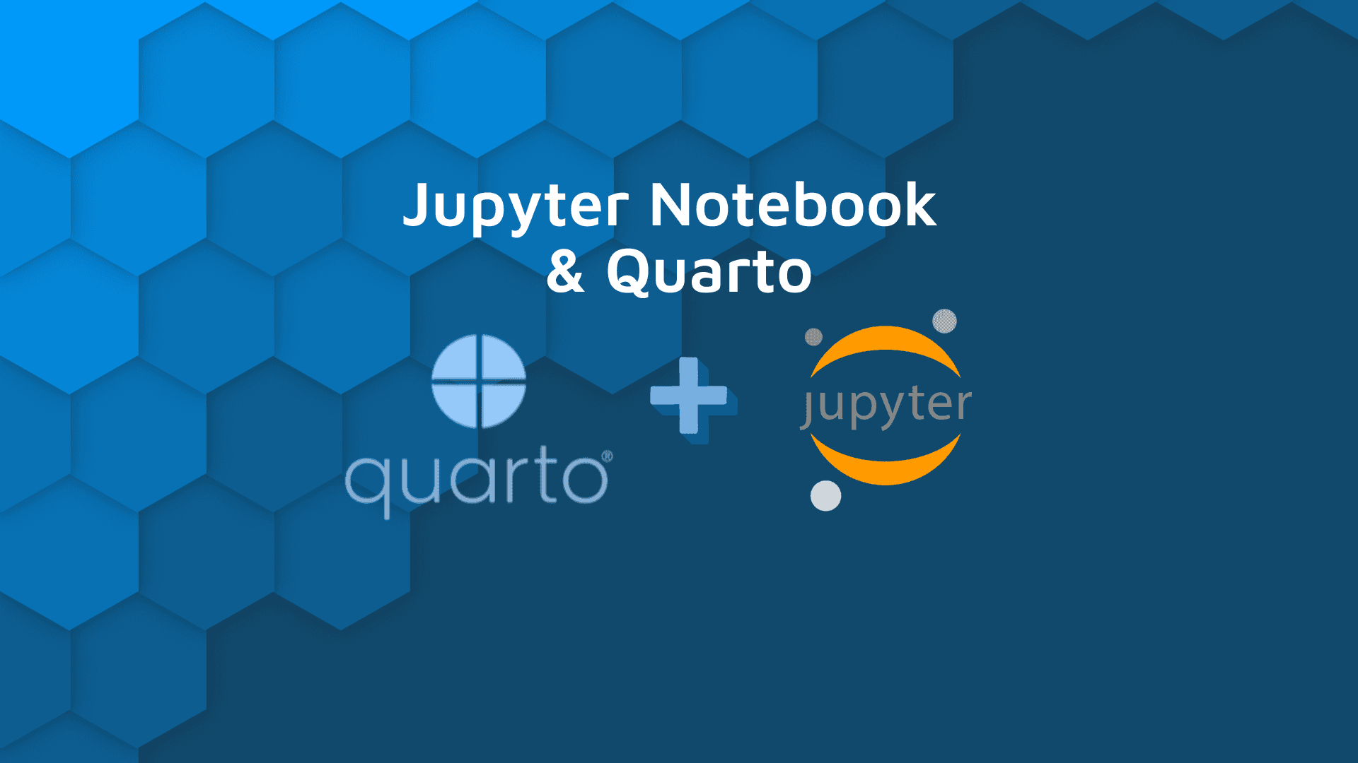 Blog hero background with white text, "Jupyter Notebook & Quarto" above quarto and jupyter logos