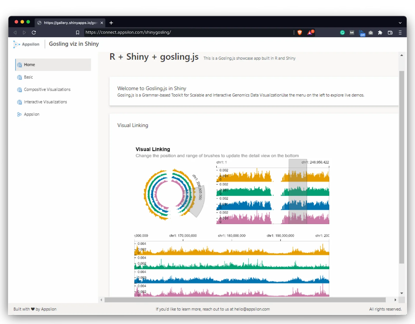 Interactive Application for Genomics with {shiny.gosling} & R